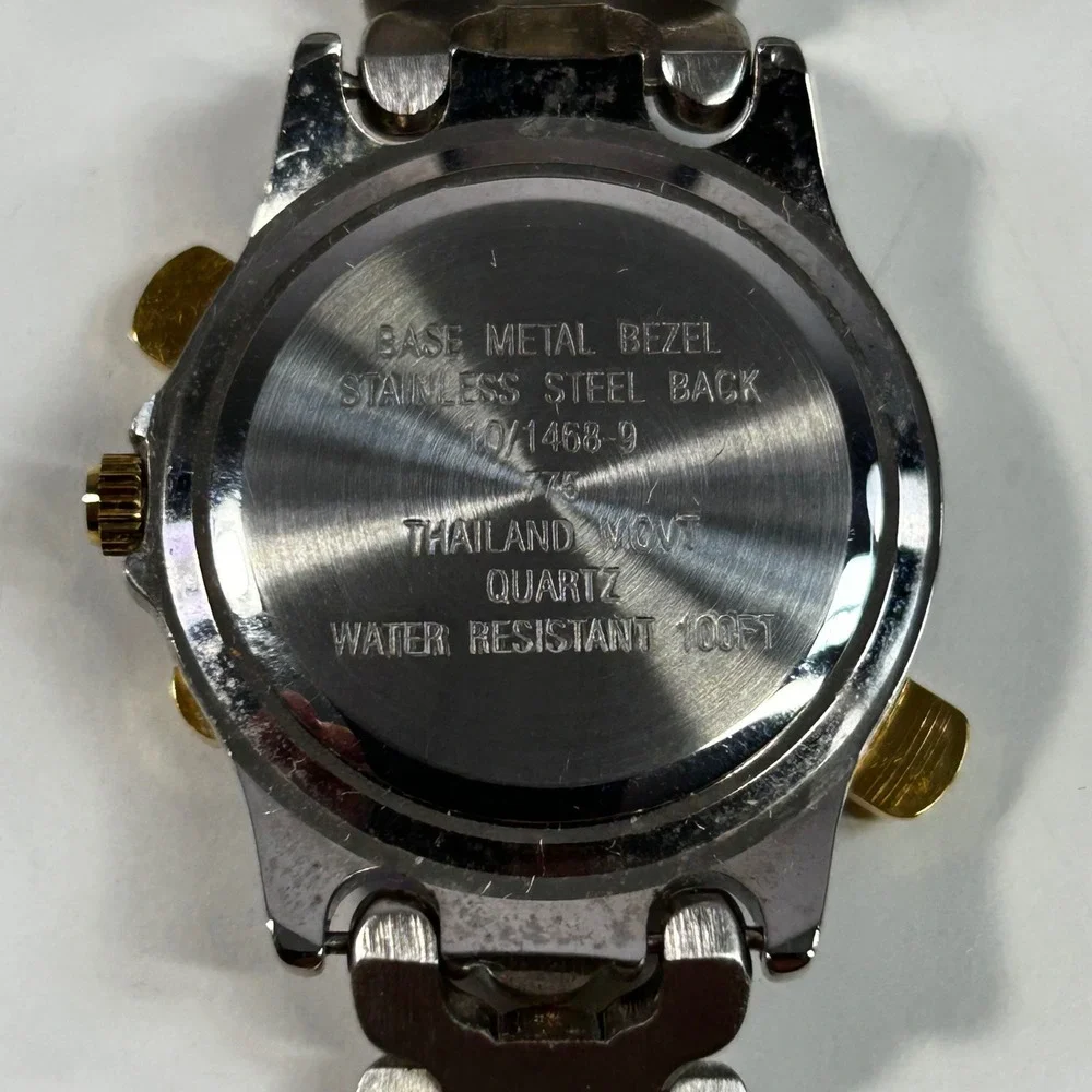Anne‎ Klein II Vintage Watch Set Two Tone Leather Strap 4 Interchangeable Bezels